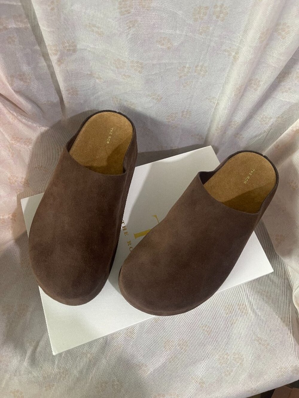 The Row Brown Suede Mule Clogs